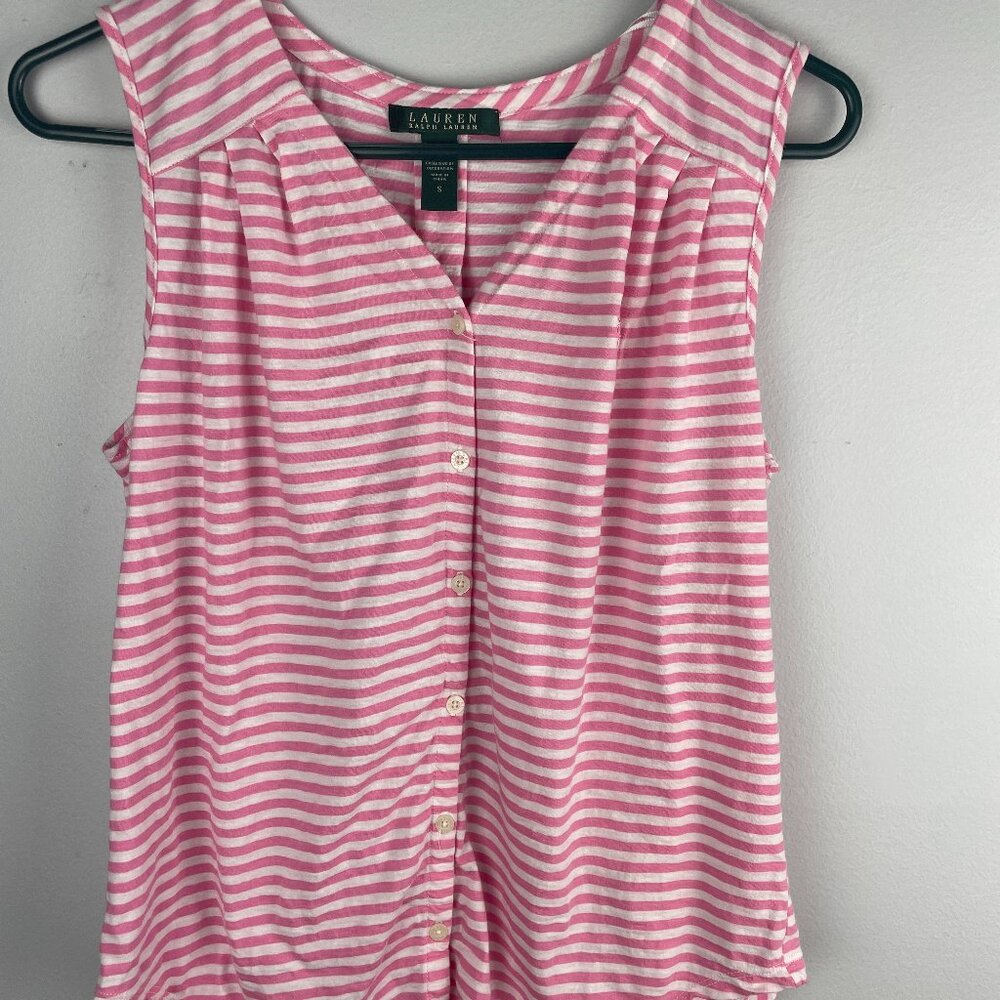 Lauren Ralph Lauren 2pc. Pajama set Pink and white size small